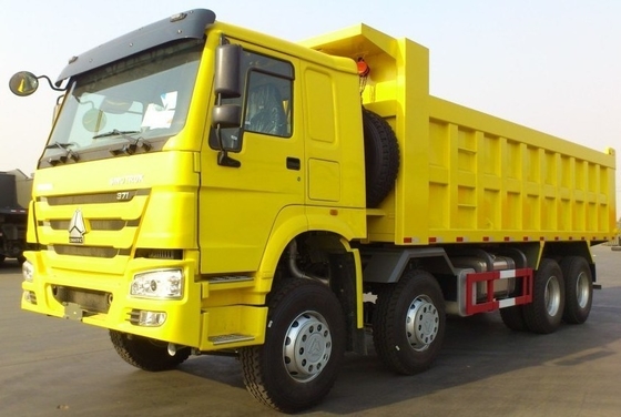 معتمد من قبل ISO 12 عجلة LHD Sinotruk HOWO 8X4 RC شاحنة تيبر 60 طن